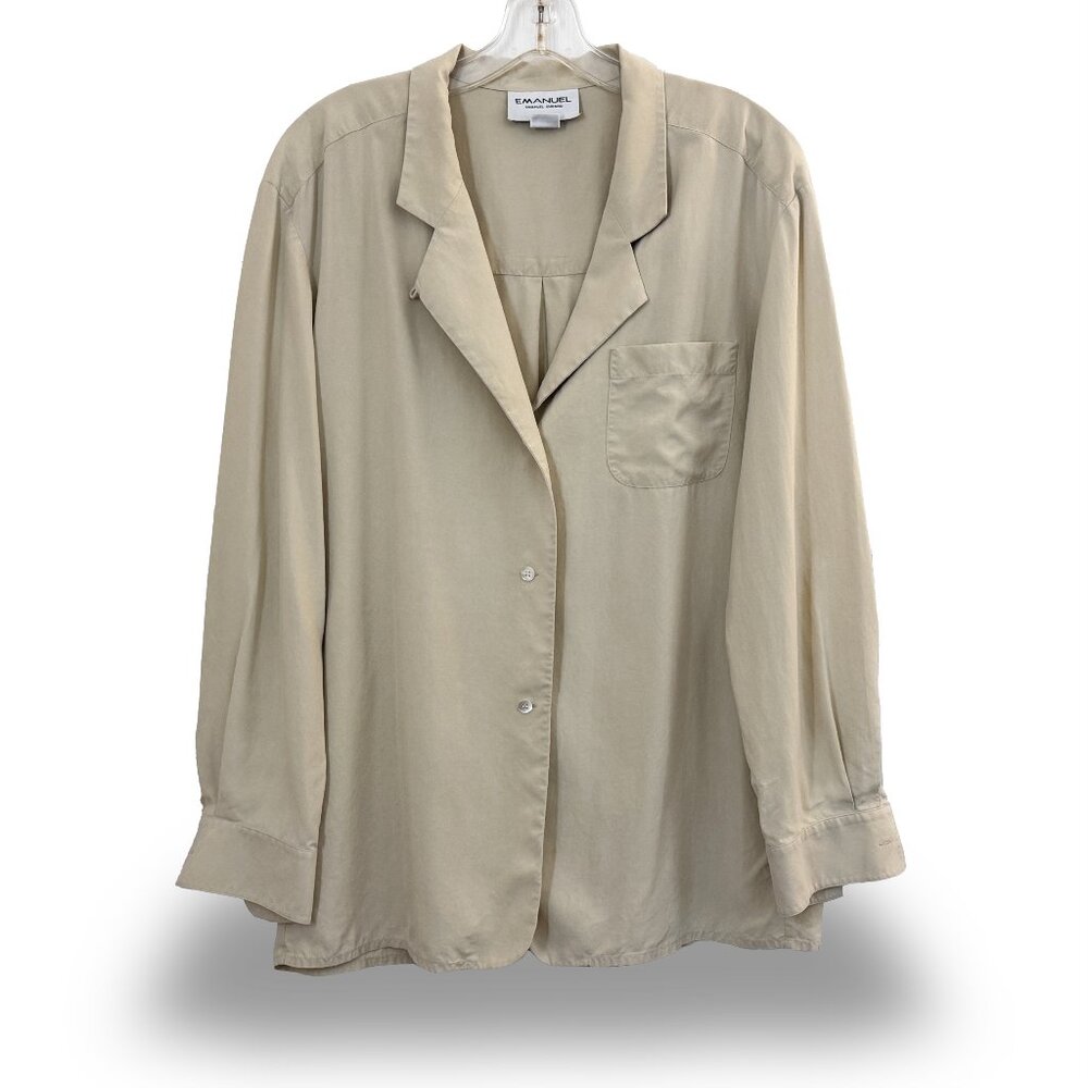 Vintage Emanuel Ungaro Silk Button-Down Blouse Size 10 megalopsdesigns